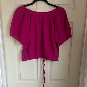 GAP Vibrant Pink Off-Shoulder Blouse
